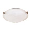 Product Image of 2 Light 16" Flush Mount Tri-Clip w/ Alabaster Glass