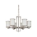 Product Image of Odeon 6 Light (convertible up/down) Chandelier w/ Satin White Glass