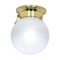 Product Image of 1 Light 6" Ceiling Mount White Ball w/ Pull Chain Switch (Pack of 2)