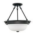 Product Image of 2 Light 13" Semi-Flush w/ Frosted White Glass