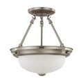 Product Image of 2 Light 11" Semi-Flush w/ Frosted White Glass