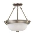 Product Image of 2 Light 13" Semi-Flush w/ Frosted White Glass