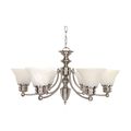 Product Image of Empire 6 Light 26" Chandelier w/ Alabaster Glass Bell Shades