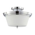Product Image of Bento 3 Light Semi-Flush Fixture w/ Satin White Glass