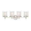 Product Image of Decker 4 Light Vanity Fixture w/ Clear and Frosted Glass