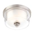 Product Image of Decker 2 Light Medium Flush Fixture w/ Clear and Frosted Glass