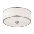 Product Image of Candice 3 Light Flush Dome Fixture w/ Pleated White Shade