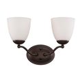 Product Image of Patton 2 Light Vanity Fixture w/ Frosted Glass