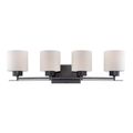 Product Image of Parallel 4 Light Vanity Fixture w/ Etched Opal Glass