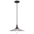 Product Image of Vintage 1 Light Pendant w/ Clear Ribbed Glass Vintage Lamp Included