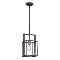 Product Image of Lake 1 Light Mini Pendant Iron Black w/ Brushed Nickel Accents Finish
