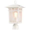 Product Image of Cove Neck Collection Outdoor Large 16 inch Post Light Pole Lantern White Finish w/ Clear Seeded Glass
