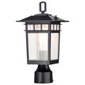 Product Image of Cove Neck Collection Outdoor Medium 14 inch Post Light Pole Lantern Textured Black Finish w/ Clear Seeded Glass