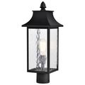 Product Image of Austen Collection Outdoor 20 inch Post Light Pole Lantern Matte Black Finish w/ Clear Water Glass
