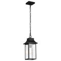 Product Image of Austen Collection Outdoor 17 inch Hanging Light Matte Black Finish w/ Clear Water Glass