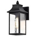 Product Image of Austen Collection Outdoor 13 inch Small Wall Light Matte Black Finish w/ Clear Water Glass
