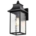 Product Image of Austen Collection Outdoor 17 inch Large Wall Light Matte Black Finish w/ Clear Water Glass