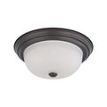 Product Image of 2 Light 13" Flush Mount w/ Frosted White Glass Color retail packaging