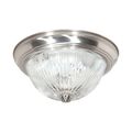 Product Image of 2 Light 11" Flush Mount Clear Ribbed Glass Color retail packaging