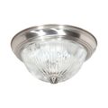 Product Image of 2 Light 13" Flush Mount Clear Ribbed Glass Color retail packaging