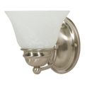 Product Image of Empire 1 Light 7" Vanity w/ Alabaster Glass Bell Shades Color retail packaging