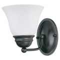 Product Image of Empire 1 Light 7" Vanity w/ Frosted White Glass Color retail packaging