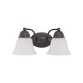 Product Image of Empire 2 Light 15" Vanity w/ Frosted White Glass Color retail packaging