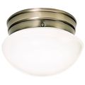 Product Image of 1 Light 8" Flush Mount Small Antique Brass Mushroom Color retail packaging (Pack of 2)