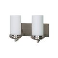 Product Image of Polaris 2 Light 14" Vanity w/ Satin Frosted Glass Shades