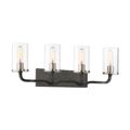 Product Image of Sherwood 4 Light Vanity 32" Iron Black w/ Brushed Nickel Accents