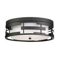 Product Image of Lansing 3 Light Flush w/ White Fabric Shade and Opal Diffuser