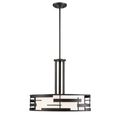 Product Image of Lansing 3 Light Pendant w/ White Fabric Shade and Opal Diffuser