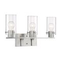 Product Image of Sommerset 3 Light Vanity Fixture Brushed Nickel Finish w/ Clear Glass