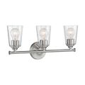 Product Image of Bransel 3 Light Vanity Fixture Brushed Nickel Finish w/ Clear Seeded Glass