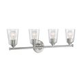 Product Image of Bransel 4 Light Vanity Fixture Brushed Nickel Finish w/ Clear Seeded Glass