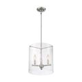 Product Image of Bransel 3 Light Pendant Fixture Brushed Nickel Finish w/ Clear Seeded Glass