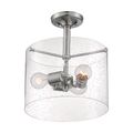 Product Image of Bransel 3 Light Semi-Flush Fixture Brushed Nickel Finish w/ Clear Seeded Glass