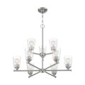 Product Image of Bransel 9 Light Chandelier Fixture Brushed Nickel Finish w/ Clear Seeded Glass
