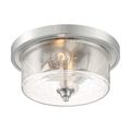 Product Image of Bransel 2 Light Flush Mount Fixture Brushed Nickel Finish w/ Clear Seeded Glass
