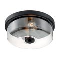 Product Image of Sommerset 2 Light Flush Mount Fixture Matte Black Finish w/ Clear Glass