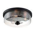 Product Image of Sommerset 3 Light Flush Mount Fixture Matte Black Finish w/ Clear Glass