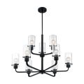 Product Image of Sommerset 9 Light Chandelier Fixture Matte Black Finish w/ Clear Glass