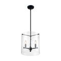 Product Image of Bransel 3 Light Pendant Fixture Matte Black Finish w/ Clear Seeded Glass