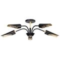 Product Image of Marc 5 Light Chandelier Matte Black Finish Gold Accents
