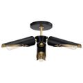 Product Image of Marc 3 Light Pendant Matte Black Finish Gold Accents