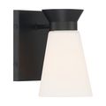 Product Image of Caleta 1 Light Wall Sconce Fixture Black Finish w/ Frosted Cylindrical Glass