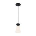 Product Image of Caleta 1 Light Mini Pendant Fixture Black Finish w/ Frosted Cylindrical Glass