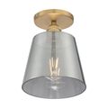 Product Image of Motif 1 Light 7" Semi-Flush Brushed Brass w/ Smoked Glass