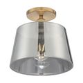 Product Image of Motif 1 Light 10" Semi-Flush Brushed Brass w/ Smoked Glass