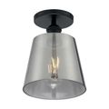 Product Image of Motif 1 Light 7" Semi-Flush Black w/ Smoked Glass